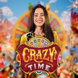Crazy Time slot icon by Evolution, available at SkyHills Casino