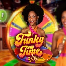 Funky Time slot logo by Evolution at SkyHills Casino